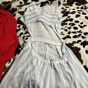 White and blue jumpsuit